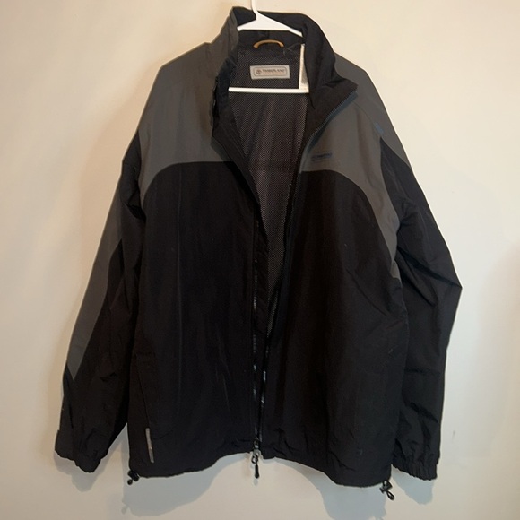 Vintage Timberland Men's Black and Gray Jacket - Picture 1 of 11
